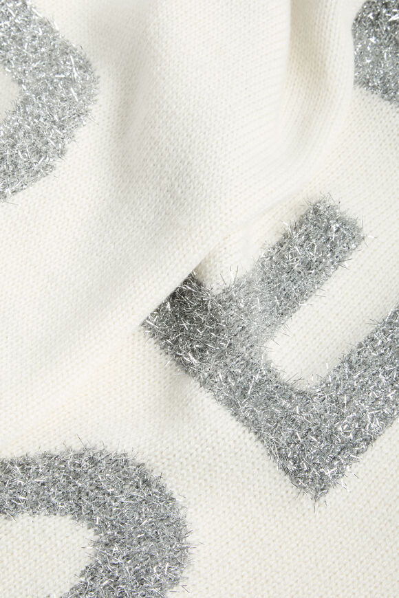 Branded Metallic Scarf  Cloud Cream  hi-res