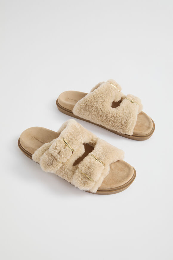 Darcie Shearling Slide  Champagne Beige  hi-res