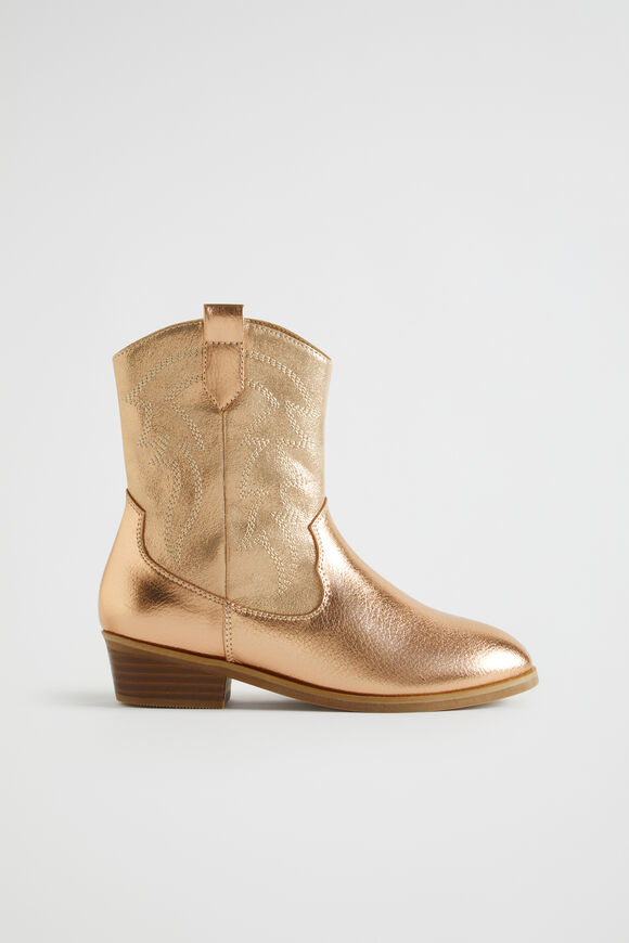 Foil Cowboy Boot  Rose Gold  hi-res