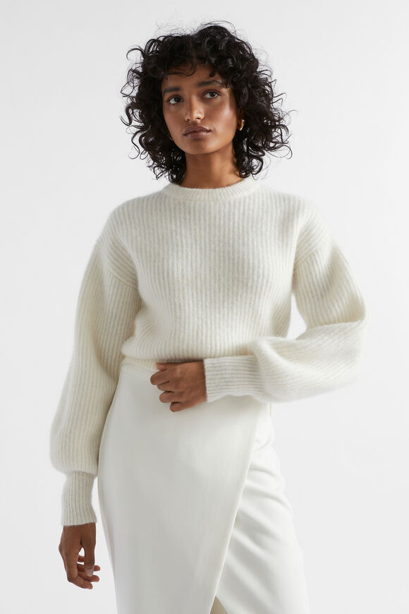 Wool Blend Easy Knit  Cloud Cream  hi-res