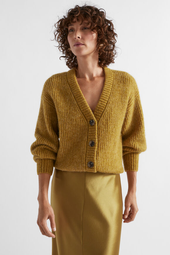 Wool Blend Cardigan  Honey Gold Marle  hi-res