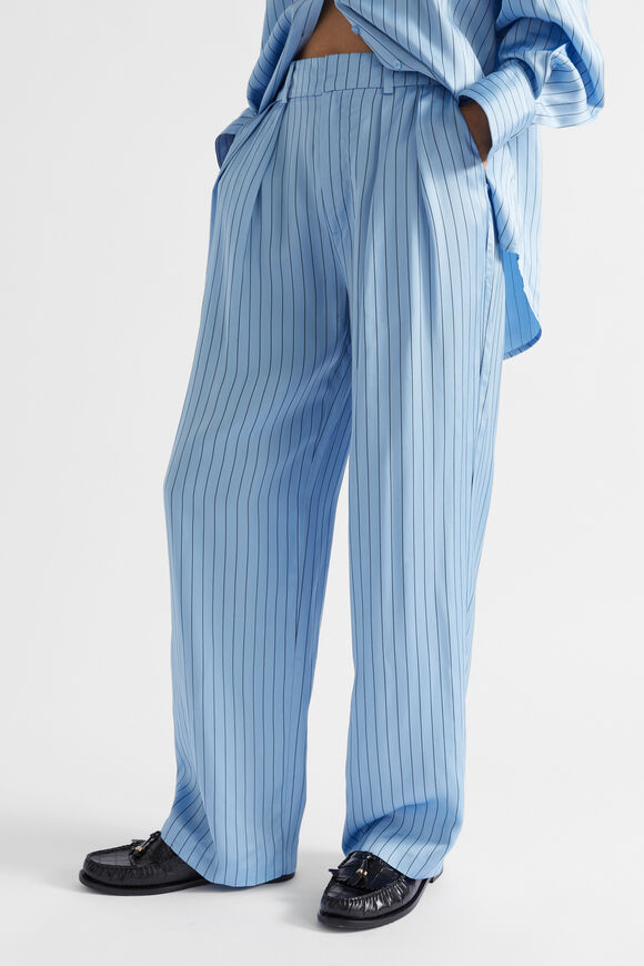 Pinstripe Pleat Pant  Capri Stripe  hi-res