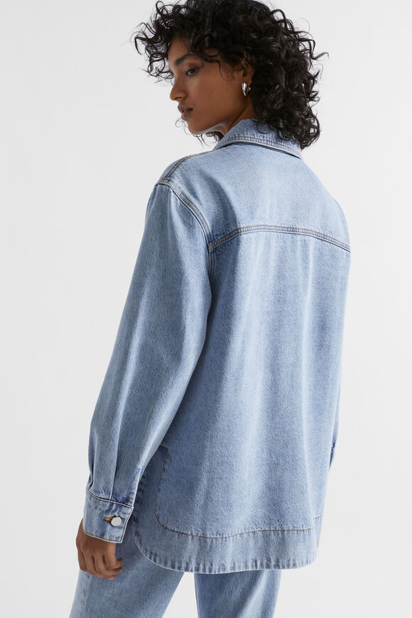 Relaxed Denim Shacket  Vintage Wash  hi-res