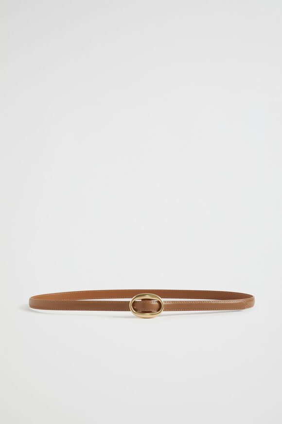 Carmen Oval Buckle Belt  Tan  hi-res