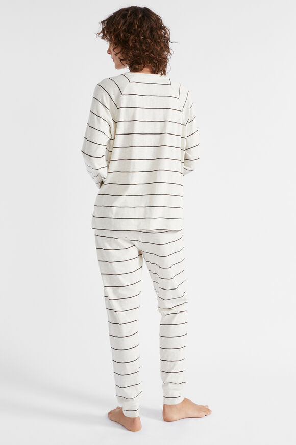 Stripe Jersey Top and Pant PJ Set  Coffee Stripe  hi-res