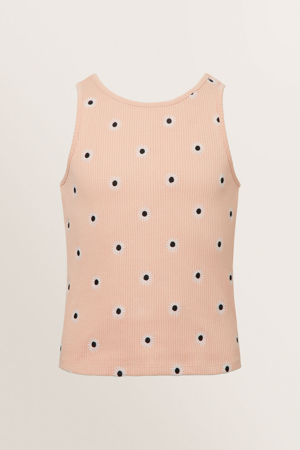 Embroidered Tank  Pastel Peach