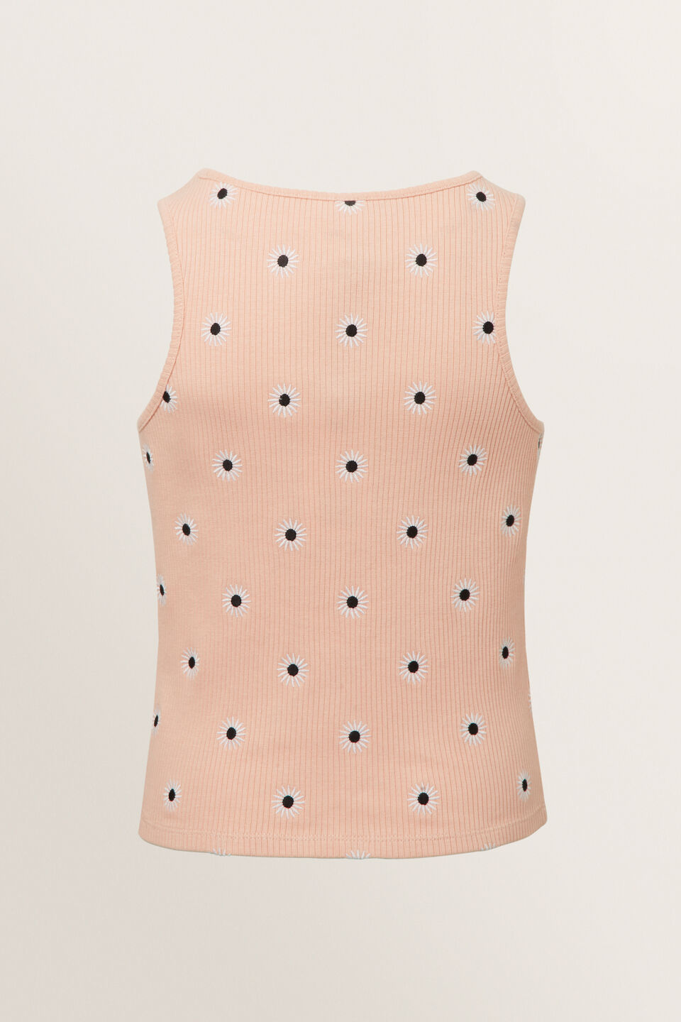 Embroidered Tank  Pastel Peach