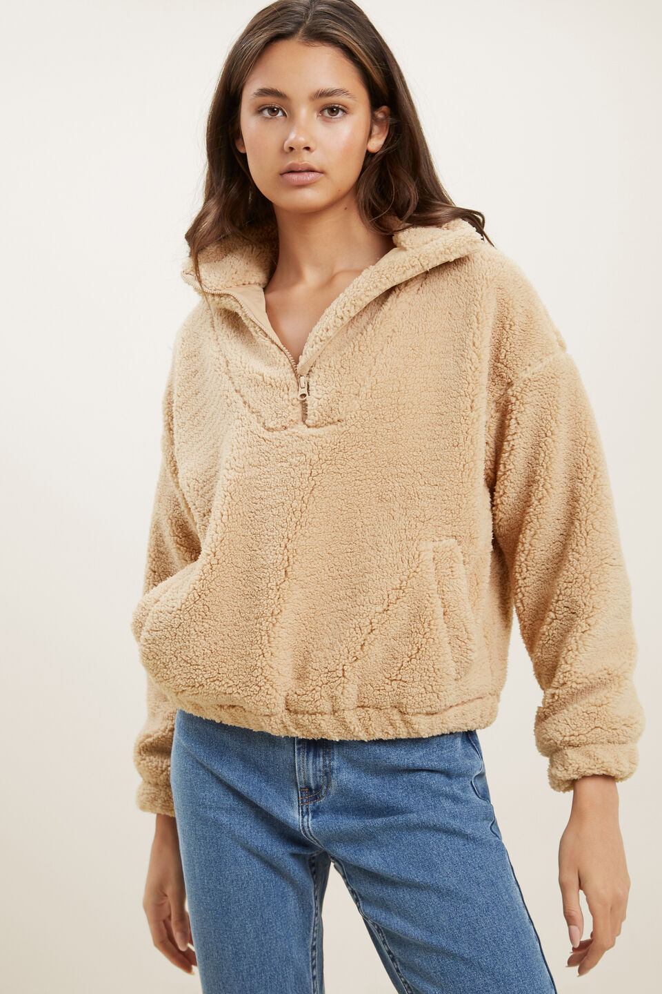 Teddy Pullover  Cappuccino