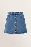 Button Denim Skirt  Vintage Indigo  hi-res