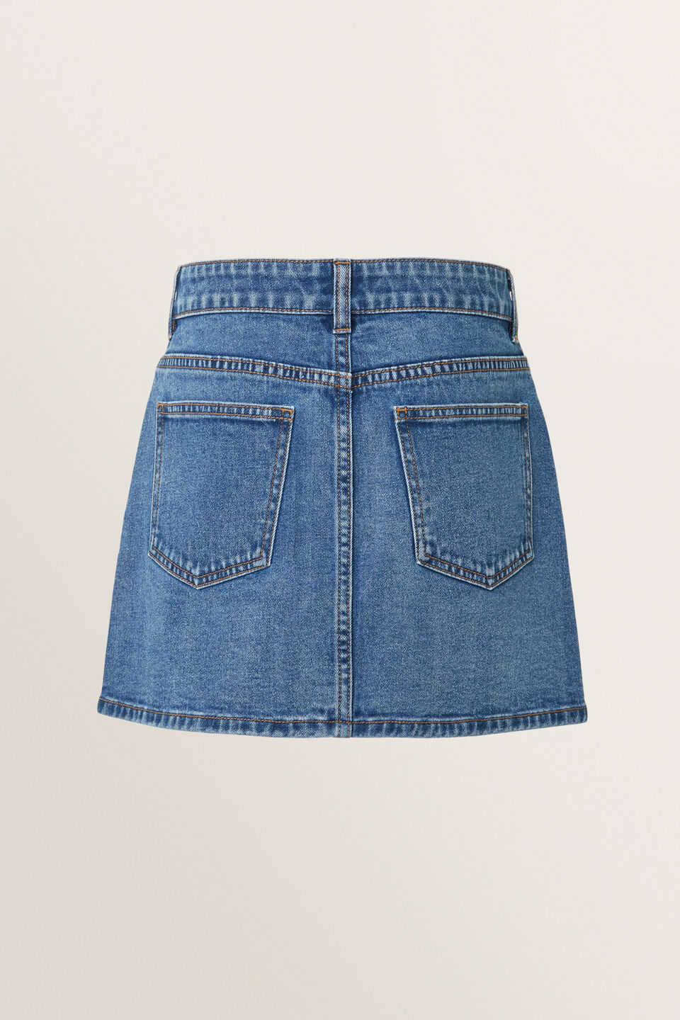 Button Denim Skirt  Vintage Indigo