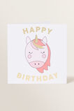 Large Unicorn Happy Birthday Card  Multi  hi-res