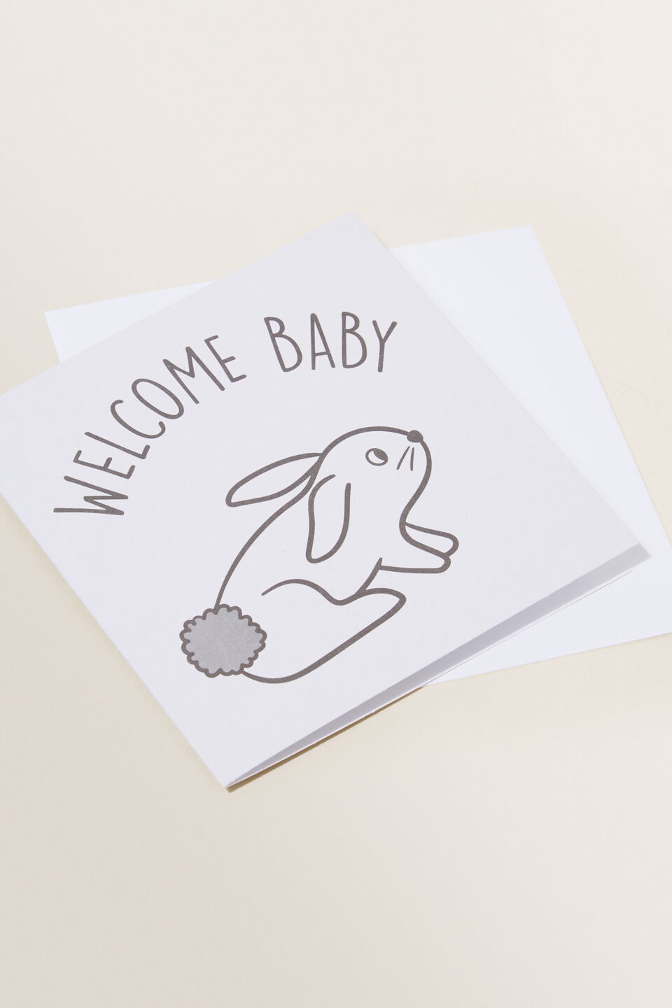 Large Welcome Baby Bunny Card  Multi