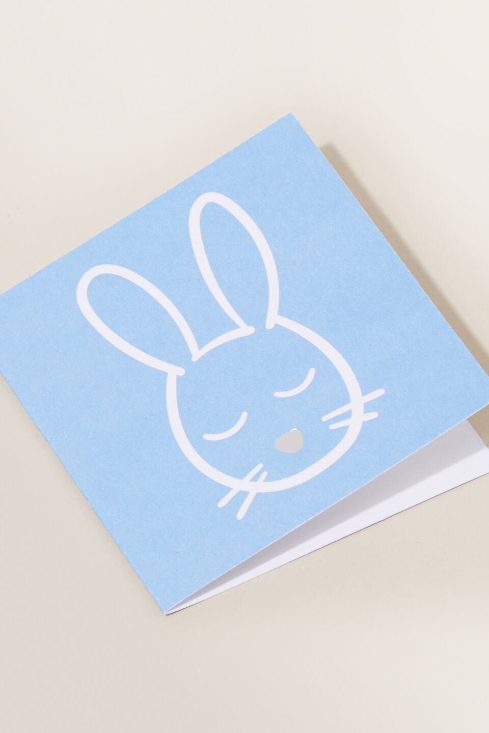 Small Blue Bunny Face Card  Multi