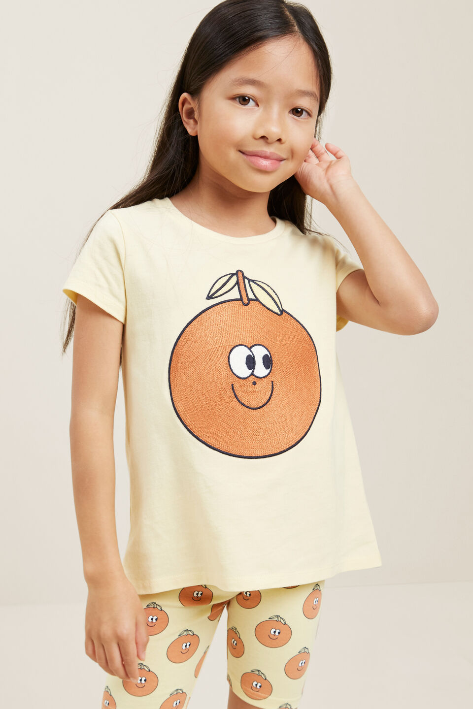 Orange Embroidered Tee  Buttercup