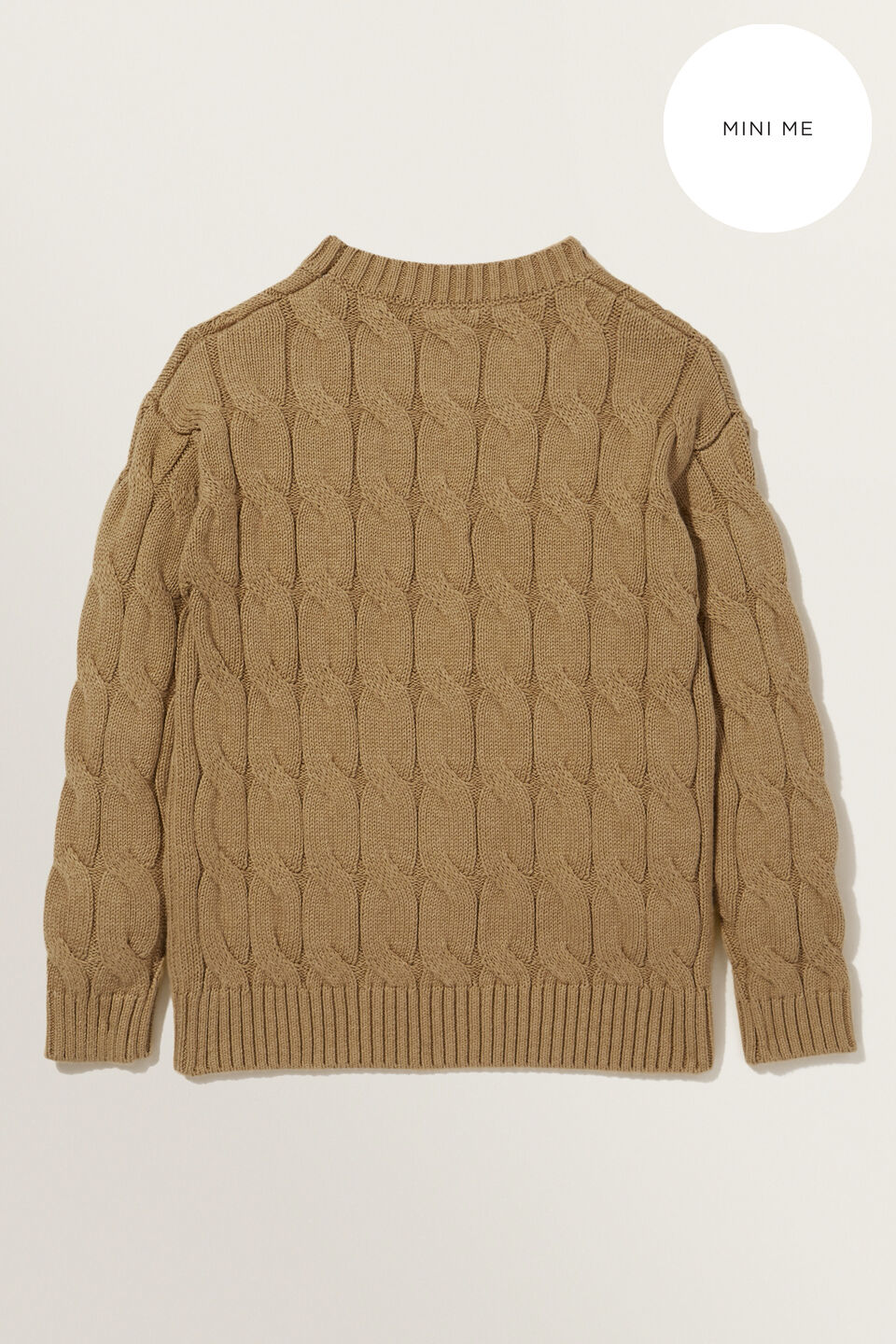 Mini Me Cable Knit Sweater  Honey Dew Marle
