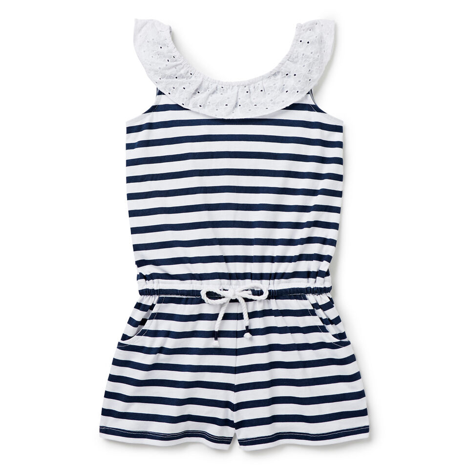 Broderie Stripe Playsuit  