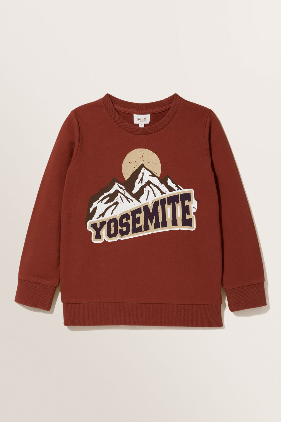 Yosemite Print Sweater  Rust Red