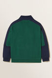 Panelled Zip Sweater  Bottle Green  hi-res