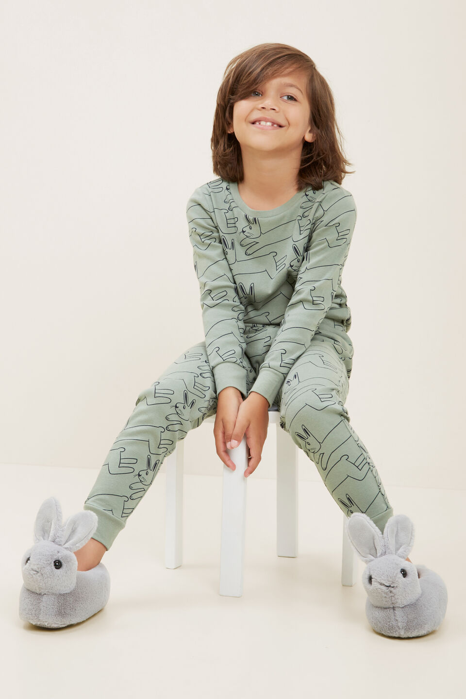 Bunny Long Sleeve Pyjamas  Olive