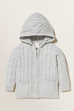 Cable Knitted Hoodie  Cloudy Marle  hi-res