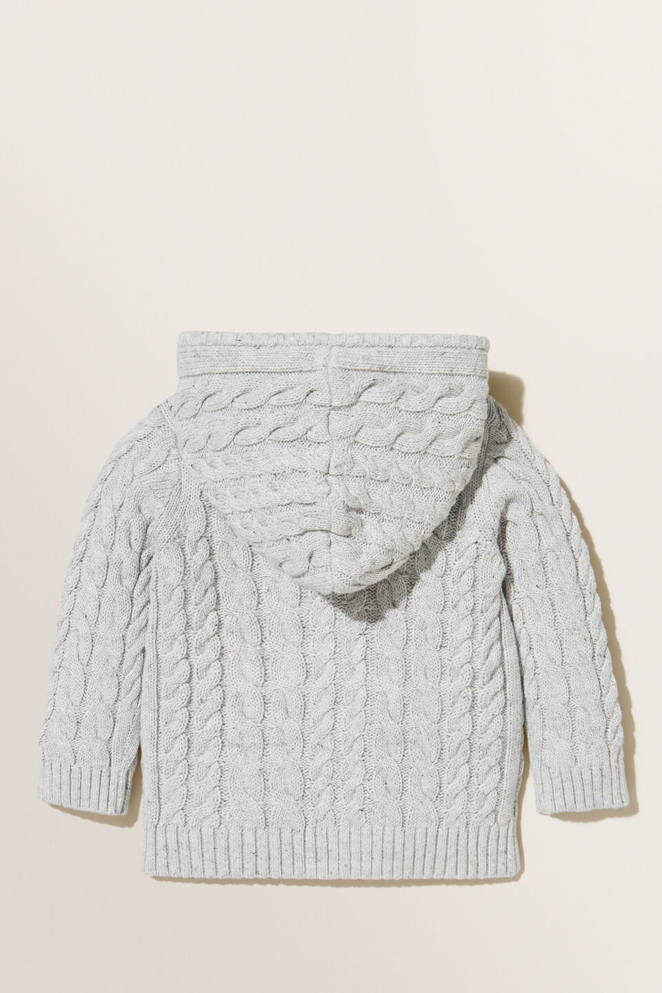 Cable Knitted Hoodie  Cloudy Marle