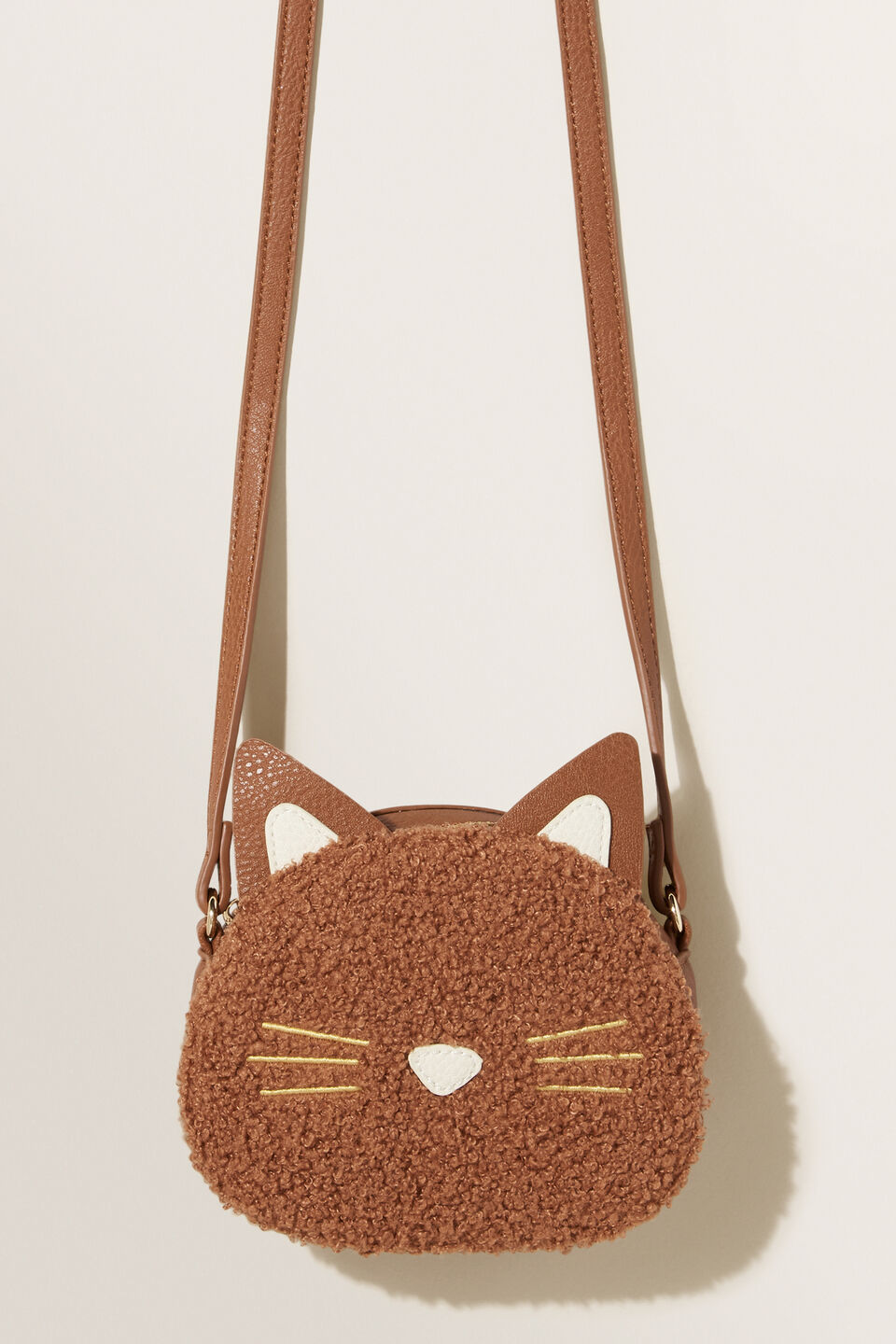 Teddy Fur Cat Bag  Dark Brown