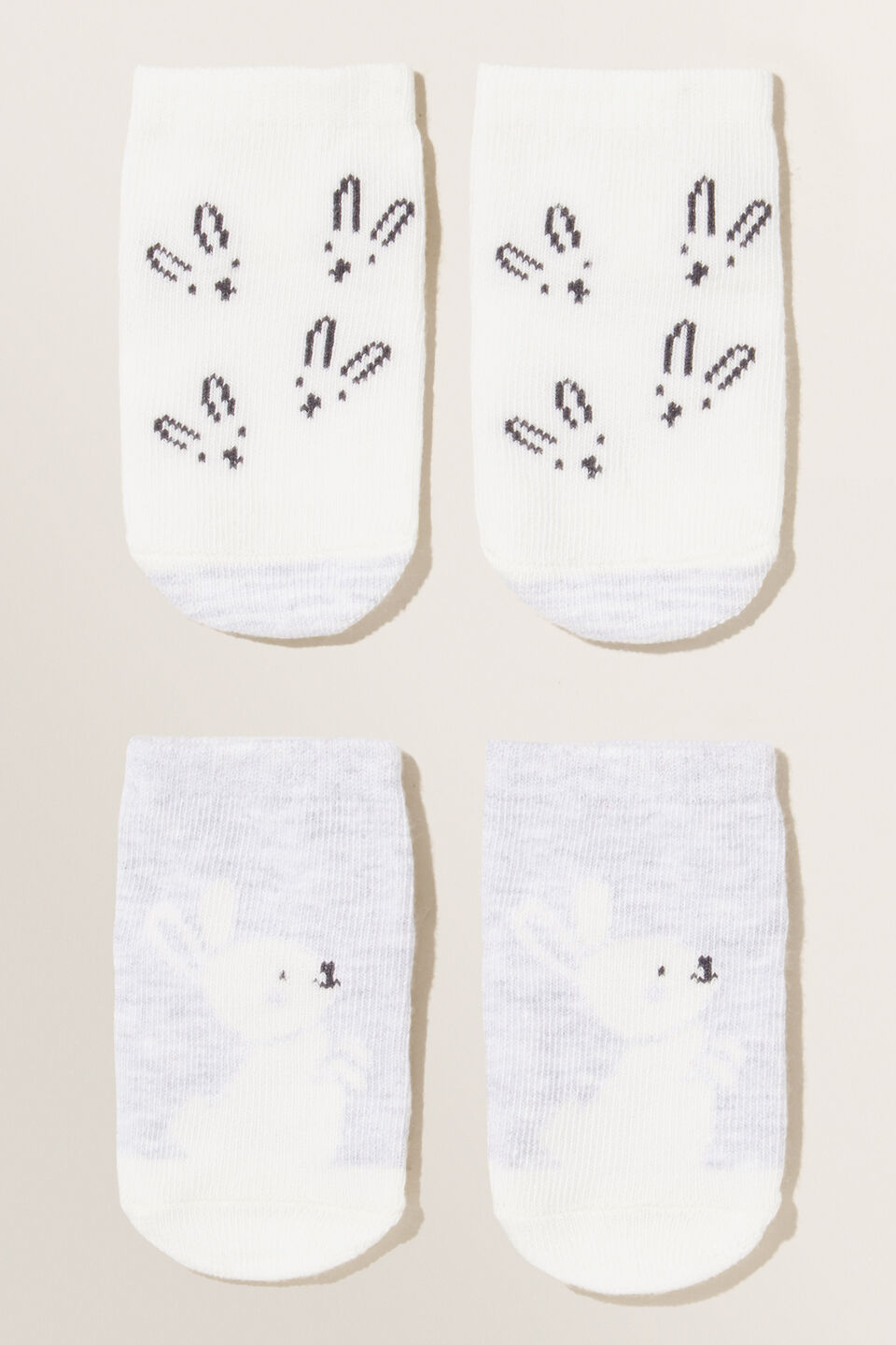 Bunny Socks 2 Pack  Mid Grey Marle