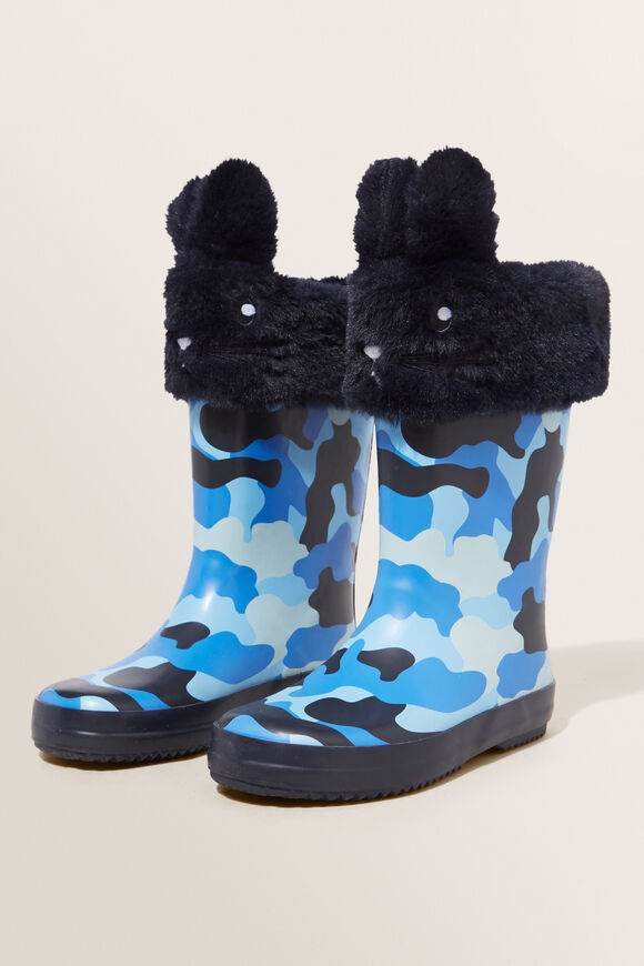 Bunny Gumboot Socks  Midnight Blue  hi-res