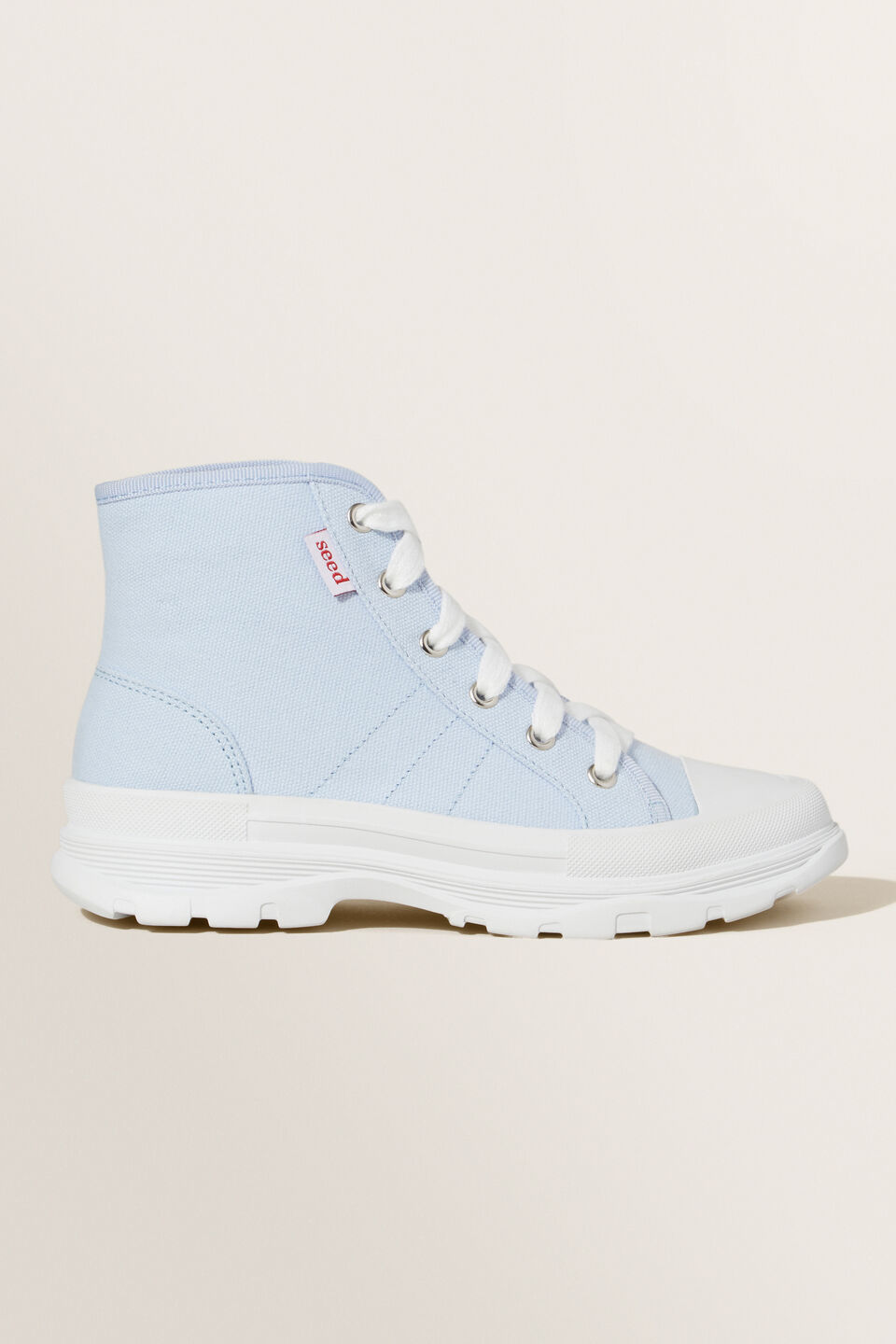 Chunky Sole Canvas High-Top  Baby Blue