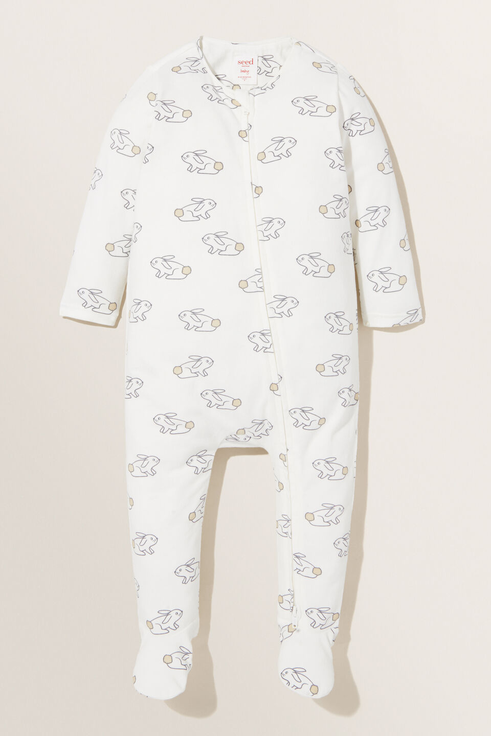Footed Bunny Zipsuit  Canvas