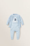 Rib Knit Cardigan  Powder Blue  hi-res