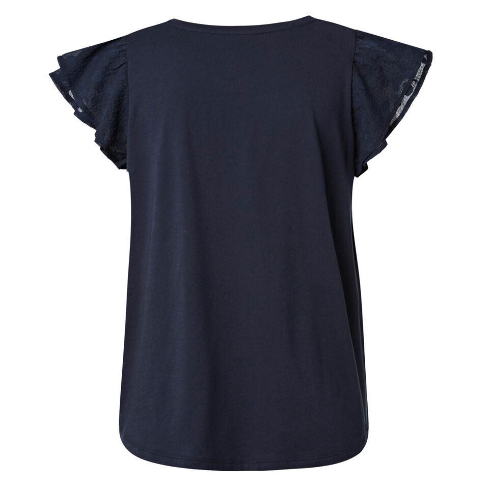 Textured Frill Sleeve Tee  