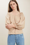 Gathered Blouson Top  Biscotti  hi-res