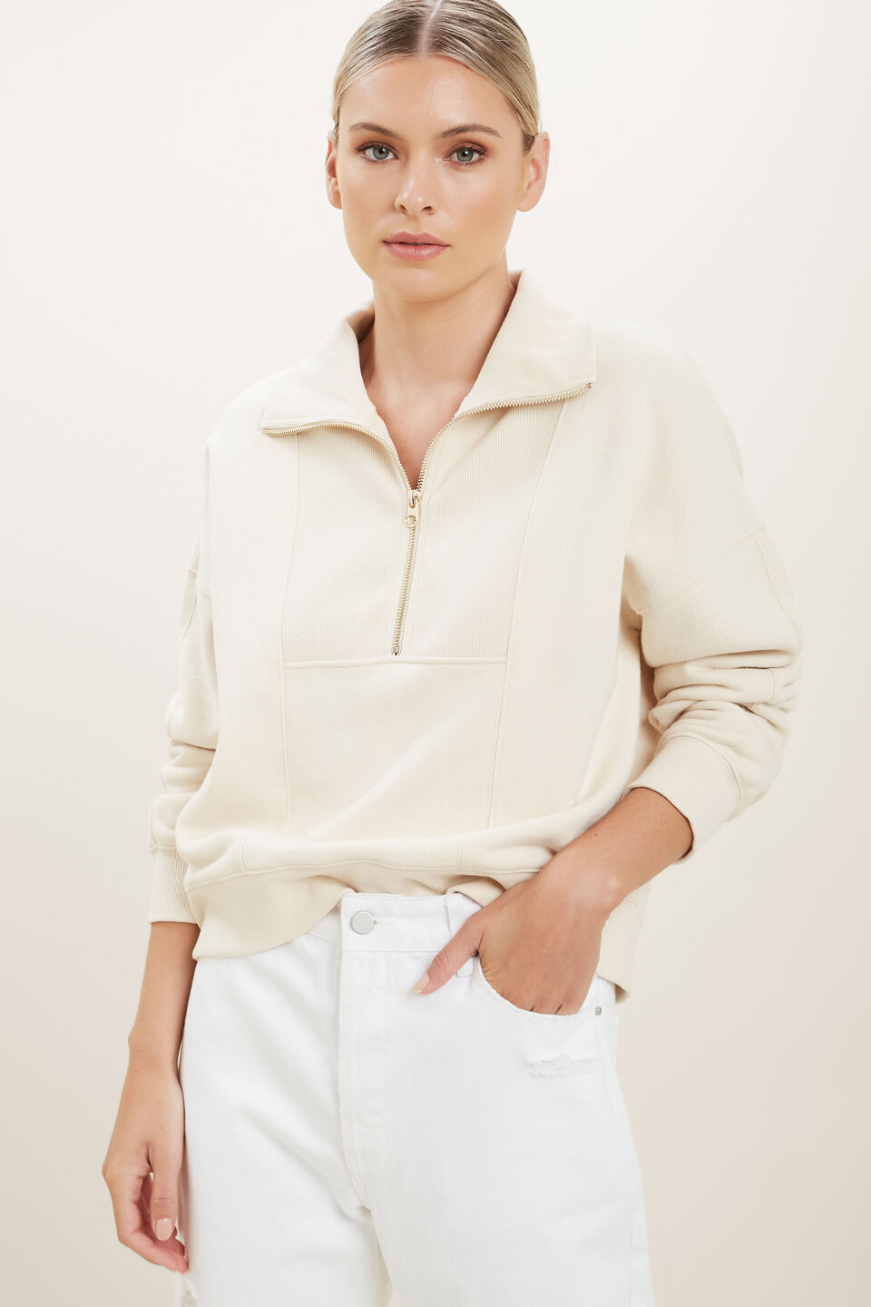 Terry Pullover  French Beige