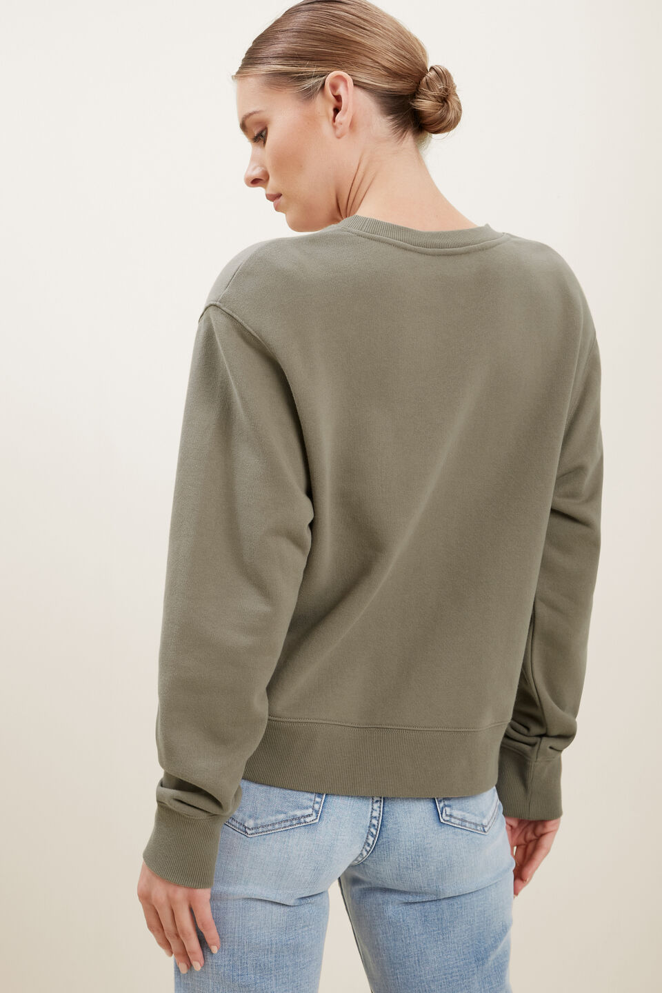 Relaxed 80S Sweater  Olive Khaki