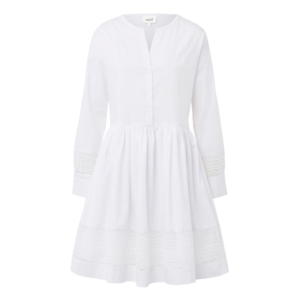White Lace Shirt Dress  1