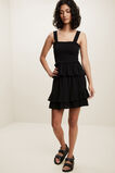 Textured Ruffle Mini Skirt  Black  hi-res