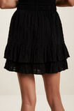 Textured Ruffle Mini Skirt  Black  hi-res