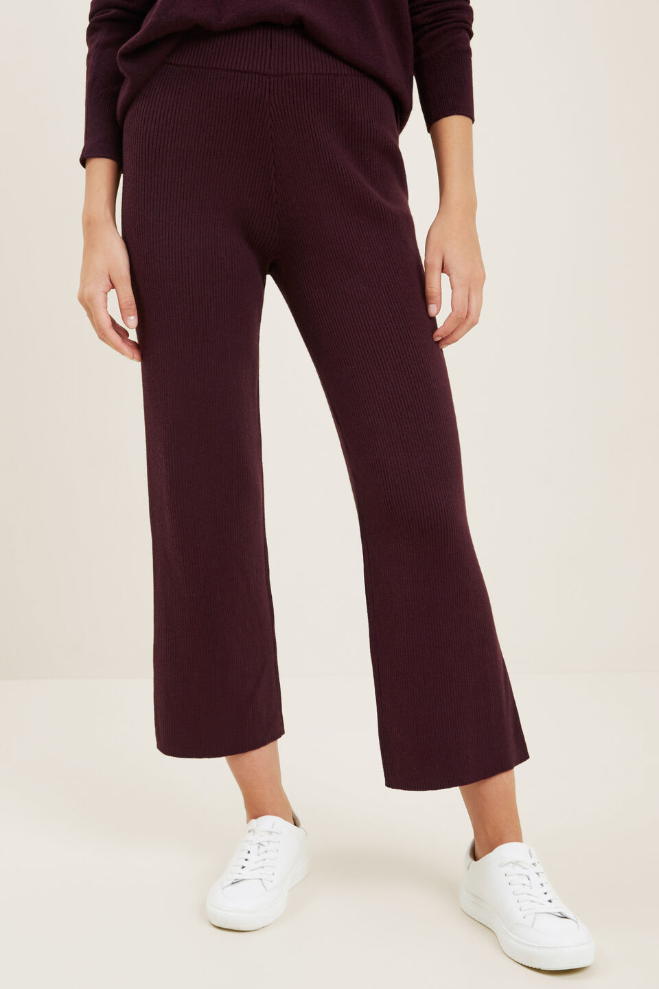 Rib Knit Pants  Ruby Plum