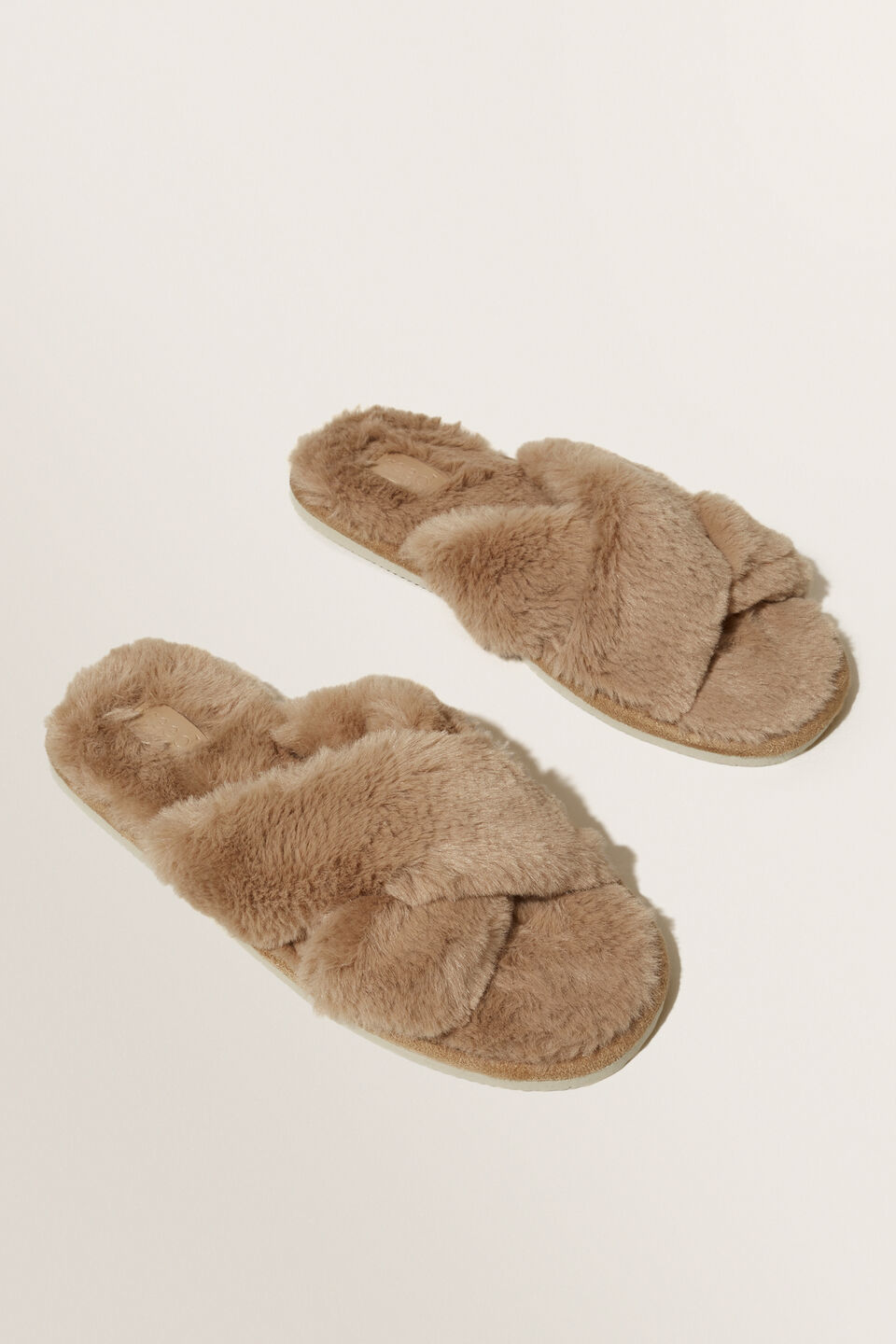 Crossover Slippers  Taupe