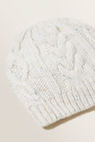 Cable Knit Beanie  French Vanilla Fleck  hi-res