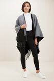 Reversible Tassell Poncho  Black Multi  hi-res