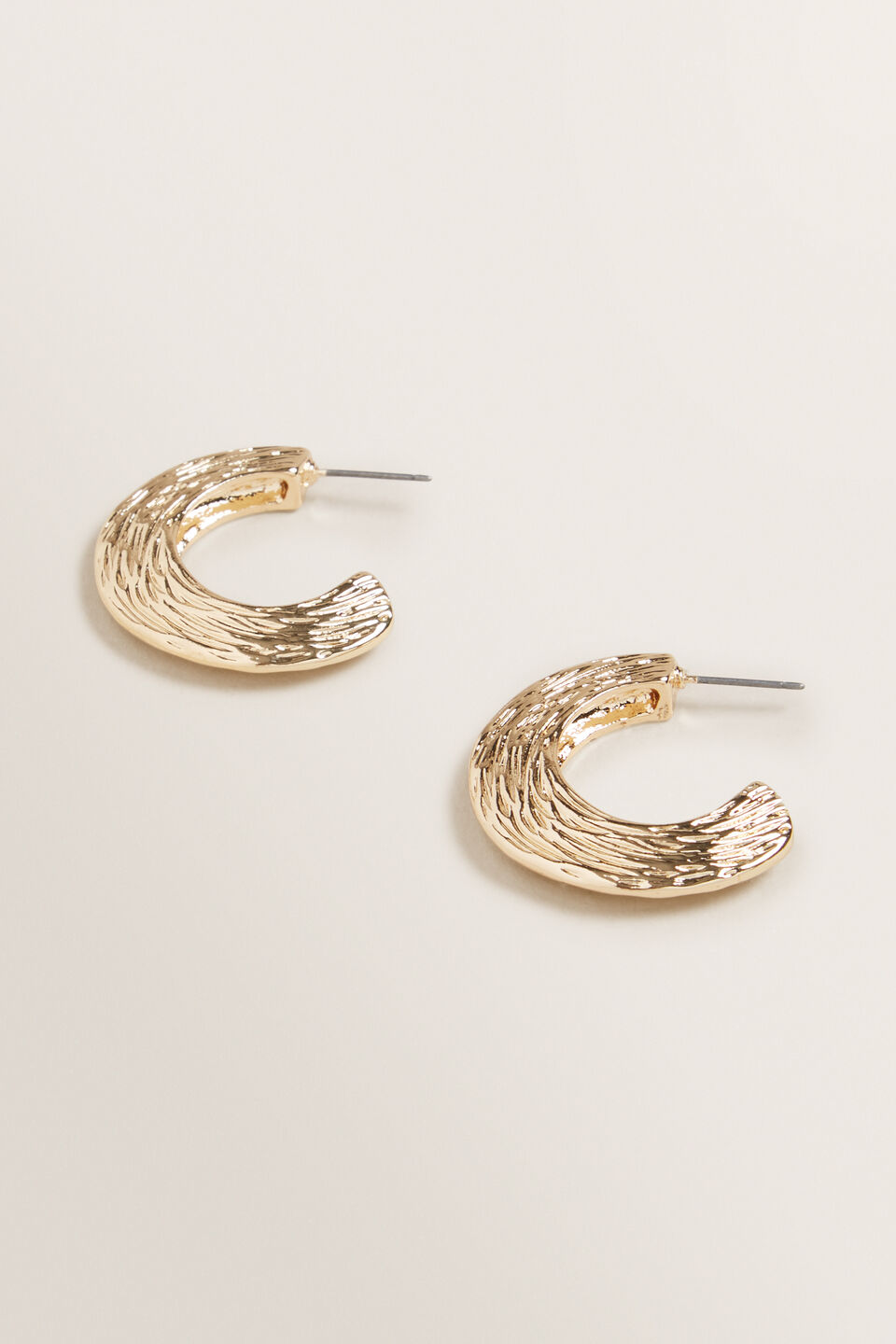 Mini Textured Hoops  Gold