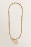 Multi Chain Disc Necklace  Gold  hi-res
