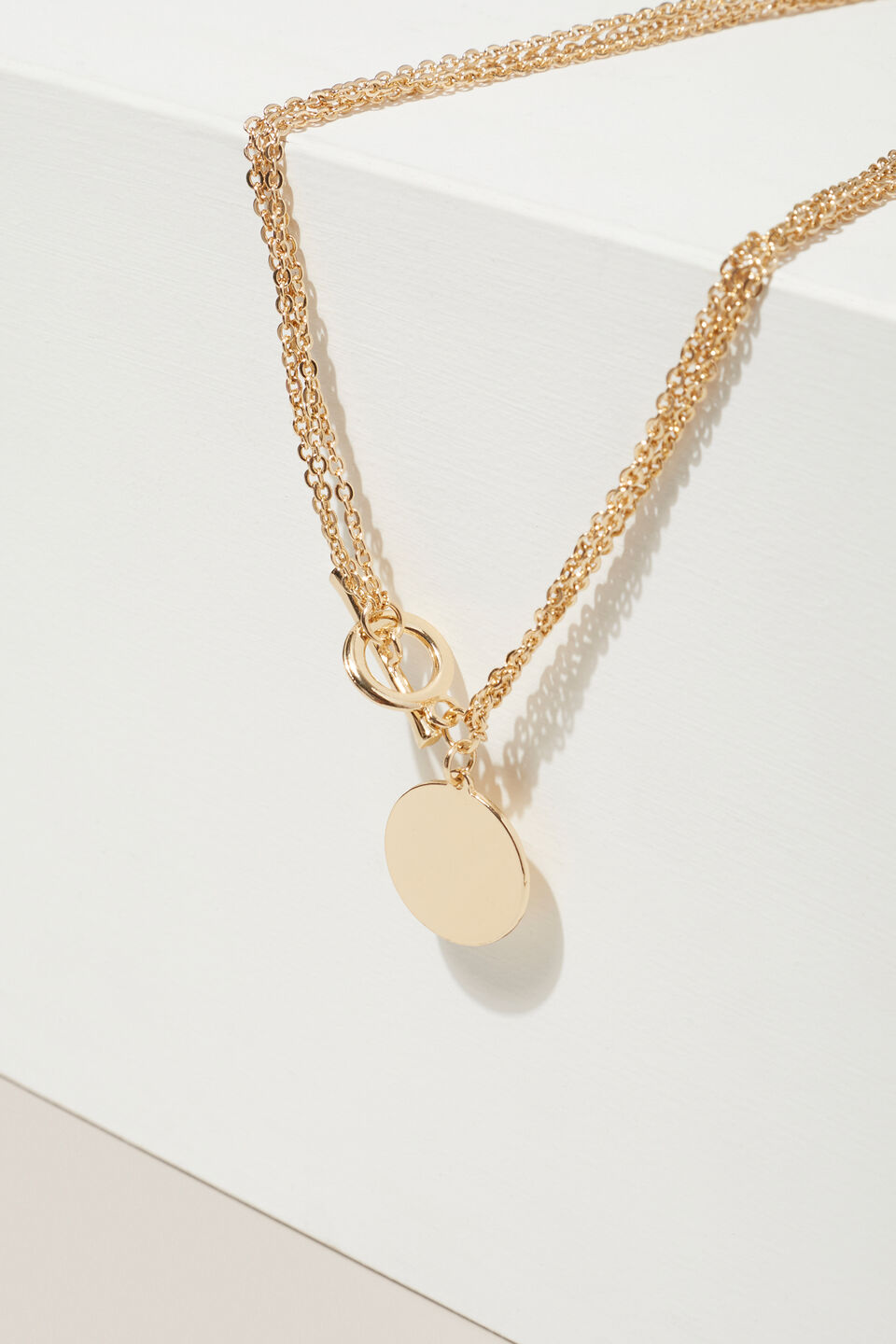 Multi Chain Disc Necklace  Gold