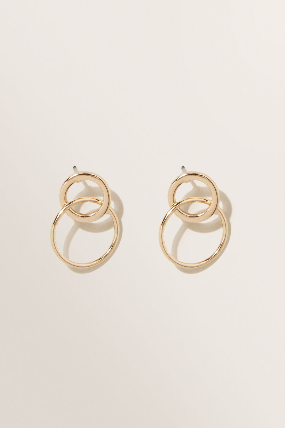 Linked Ring Earrings  Gold