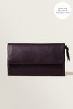 Leather Fold Over Wallet  Plum  hi-res