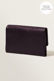 Leather Fold Over Wallet  Plum  hi-res