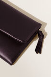 Leather Fold Over Wallet  Plum  hi-res