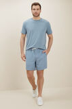 Mens Linen Short  Steel Blue  hi-res